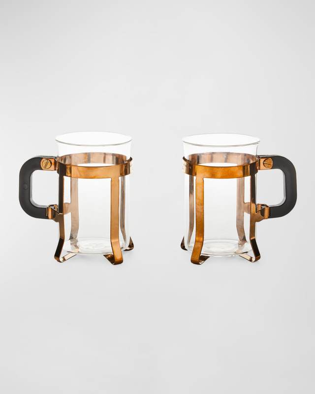 Glass Coffee Cups, Set of 2